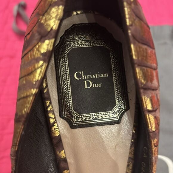 Dior Gold Peep-Toe Heels, US6,5 - Picture 4 of 13